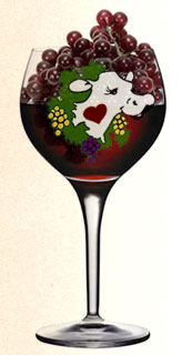 Wine glass with company logo
